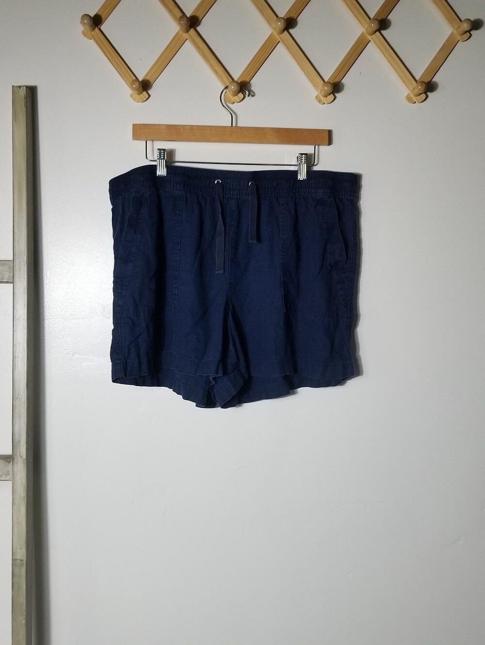 NAUTICA WOMEN'S NAVY CASUAL DRAWSTRING SHORTS SIZE XL